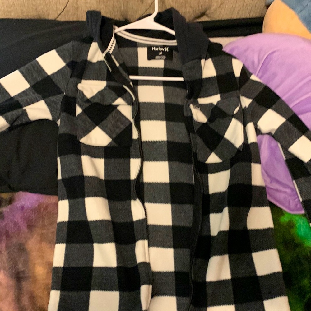 Barely worn HurleyX plaid jacket for any gender